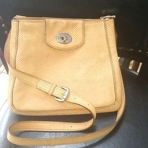 Fossil snakeskin leather distressed crossbody